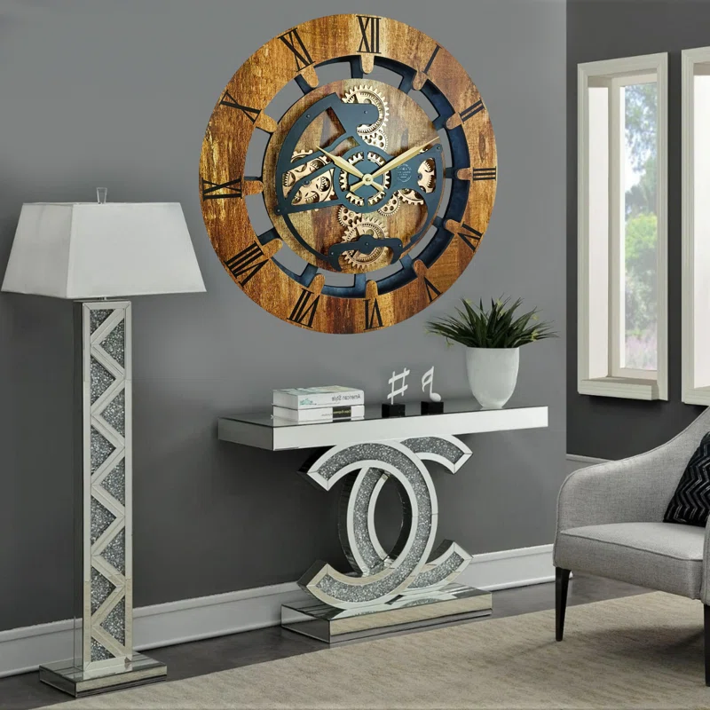 Wall Clock 24" Round Oversized for Living Room decor