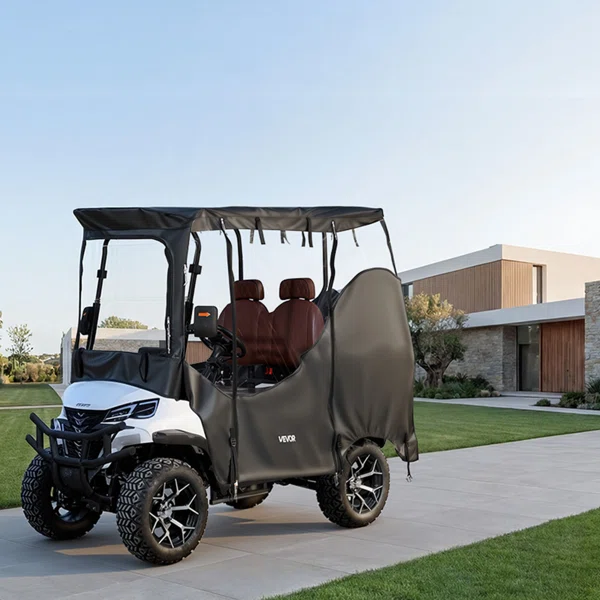 Golf Cart Cover, Visible Full-Enclosure 2&2+2 Passenger Golf Cart, 600D Waterproof Oxford Fabric Club Car Cover Fits Most Carts Club Car - Image 2