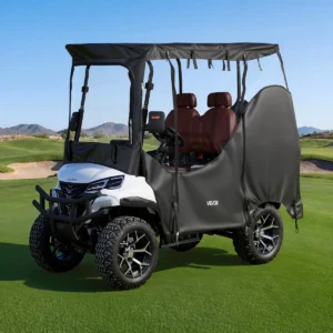 Golf Cart Cover, Visible Full-Enclosure 2&2+2 Passenger Golf Cart, 600D Waterproof Oxford Fabric Club Car Cover Fits Most Carts Club Car