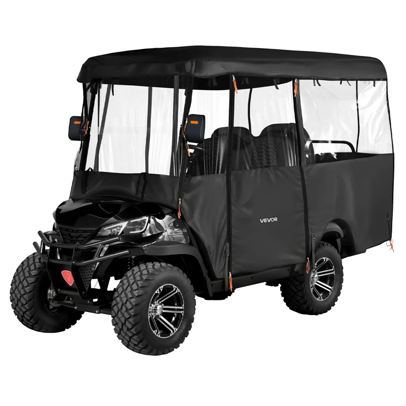 Golf Cart Cover, Visible Full-Enclosure 2+2/4 Passenger Golf Cart, 600D Waterproof Oxford Fabric Club Car Cover Fits Most Carts Club Car - Image 2